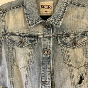 Mudd Light Blue Denim Jacket distressed XL